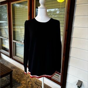 Boden Navy Sweater with Red and Pink Accents